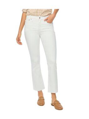 J. Crew Factory Flare Crop White Jean in Signature Stretch  Sz 29  BO933